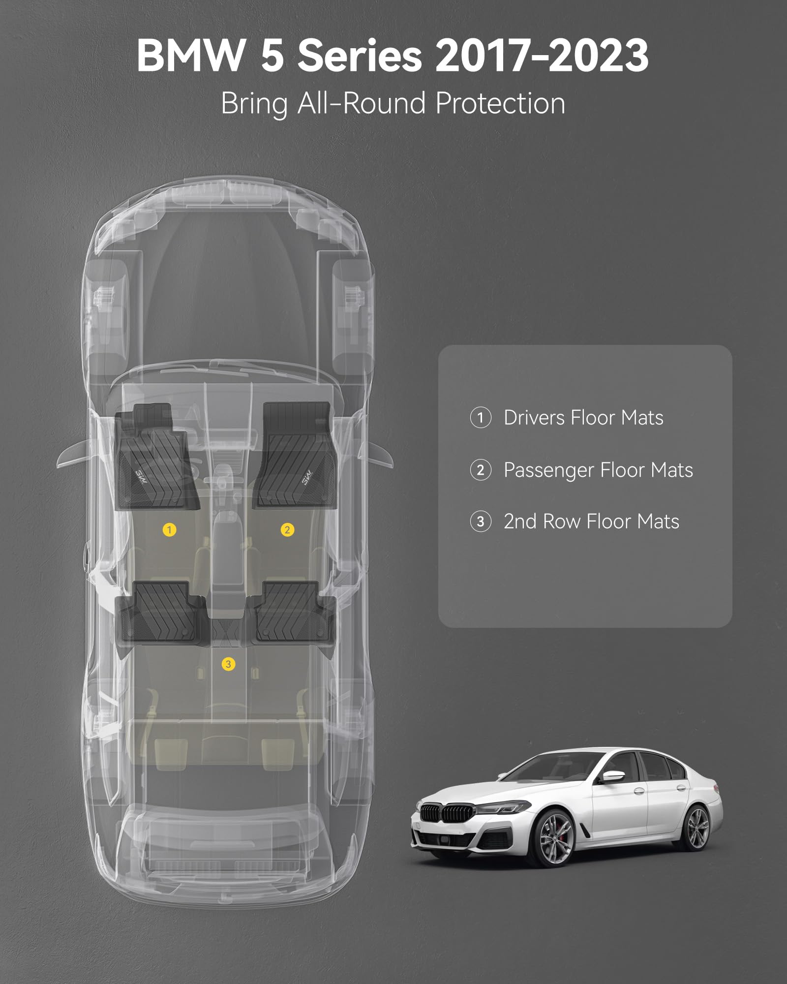 Amazon.co.jp: 3W フロアマット 5シリーズ BMW 2017-2023 (520i 528i 