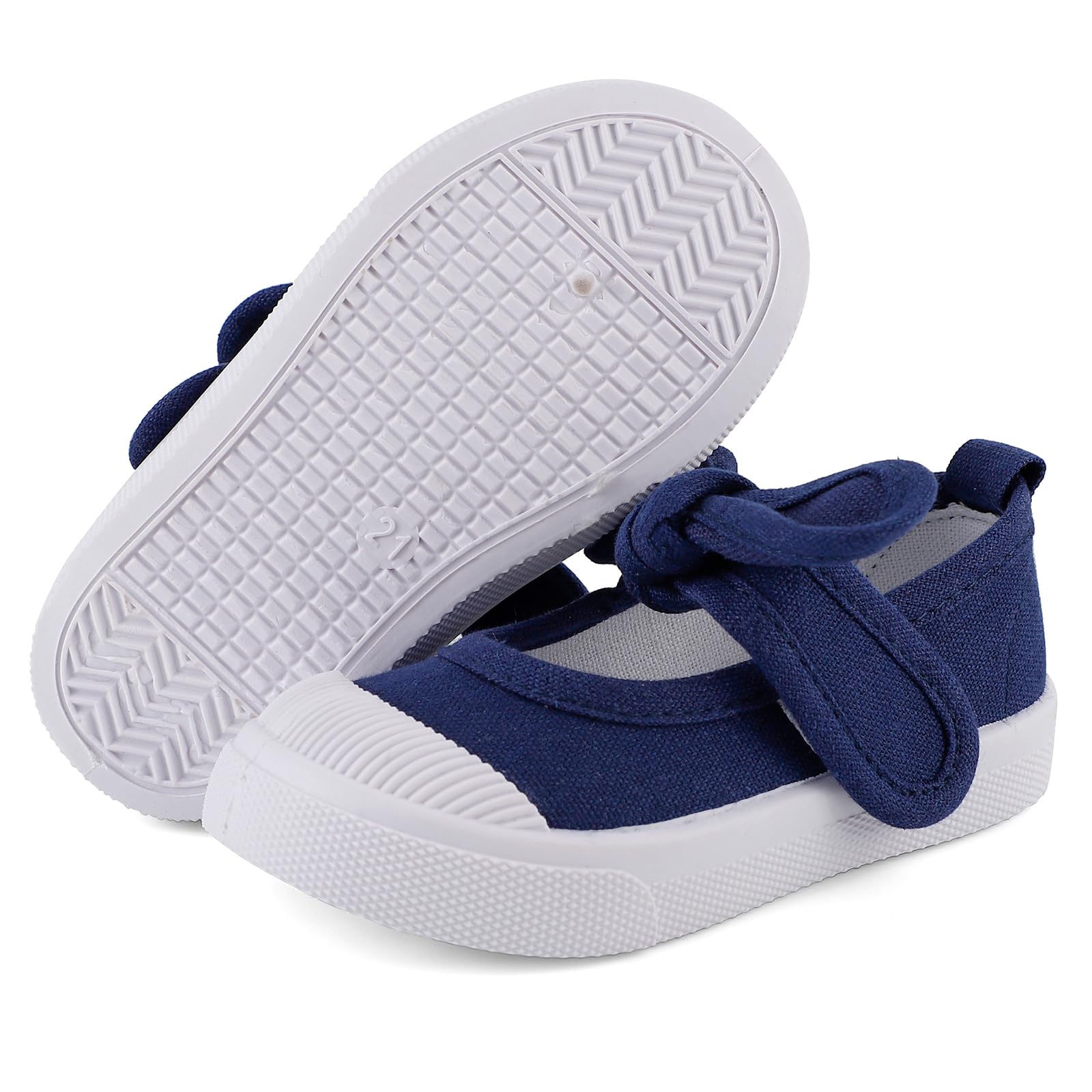 LACOFIA Chaussures Mary Jane Classiques Bowknot en Toile pour Fille Chaussures d'école pour Enfants