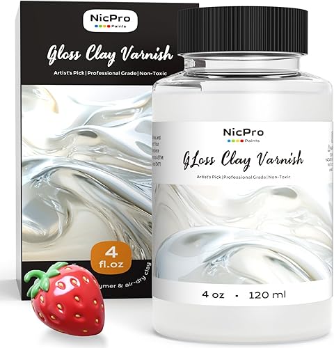 Nicpro Barniz de Arcilla Seca al Aire (120 ml, 4.06 oz), Barniz de Arcilla Seca al Aire para Cerámica, Arcilla Seca al Aire, Pintura Acrílica,