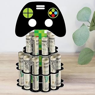 Big Dot of Happiness Game Zone - DIY Pixel Video Game Party or Birthday Party Money Holder Gift - Cash Cake
