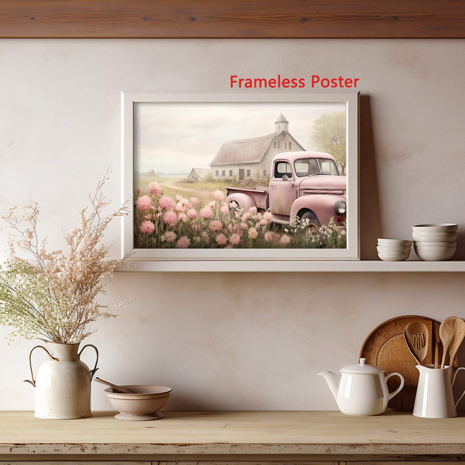 Amazon.com: BACKYMRJCART Farmhouse Truck Canvas Wall Art Barn