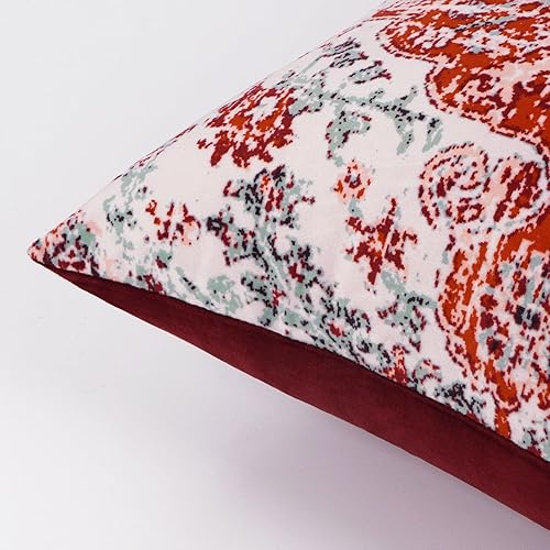 Miniatura 8 de ASPMIZ Juego de 2 fundas de almohada bohemias de 18 x 18 pulgadas, almohadas rojas navideñas para sofá, muebles de sofá, almohadas decorativas de