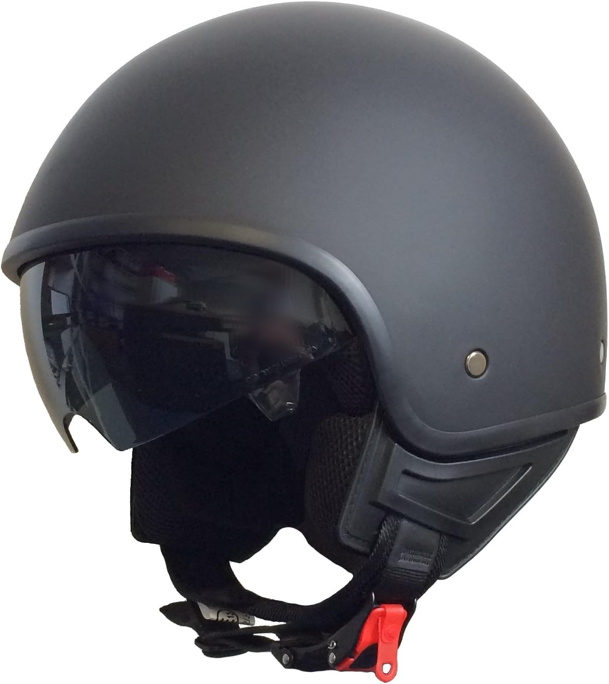 Rallox Helmets Open Face Jet Crash Helmet with drop down sun Visor Rallox 074 for Scooter Motorcycle Motorbike Matt Black Size XL
