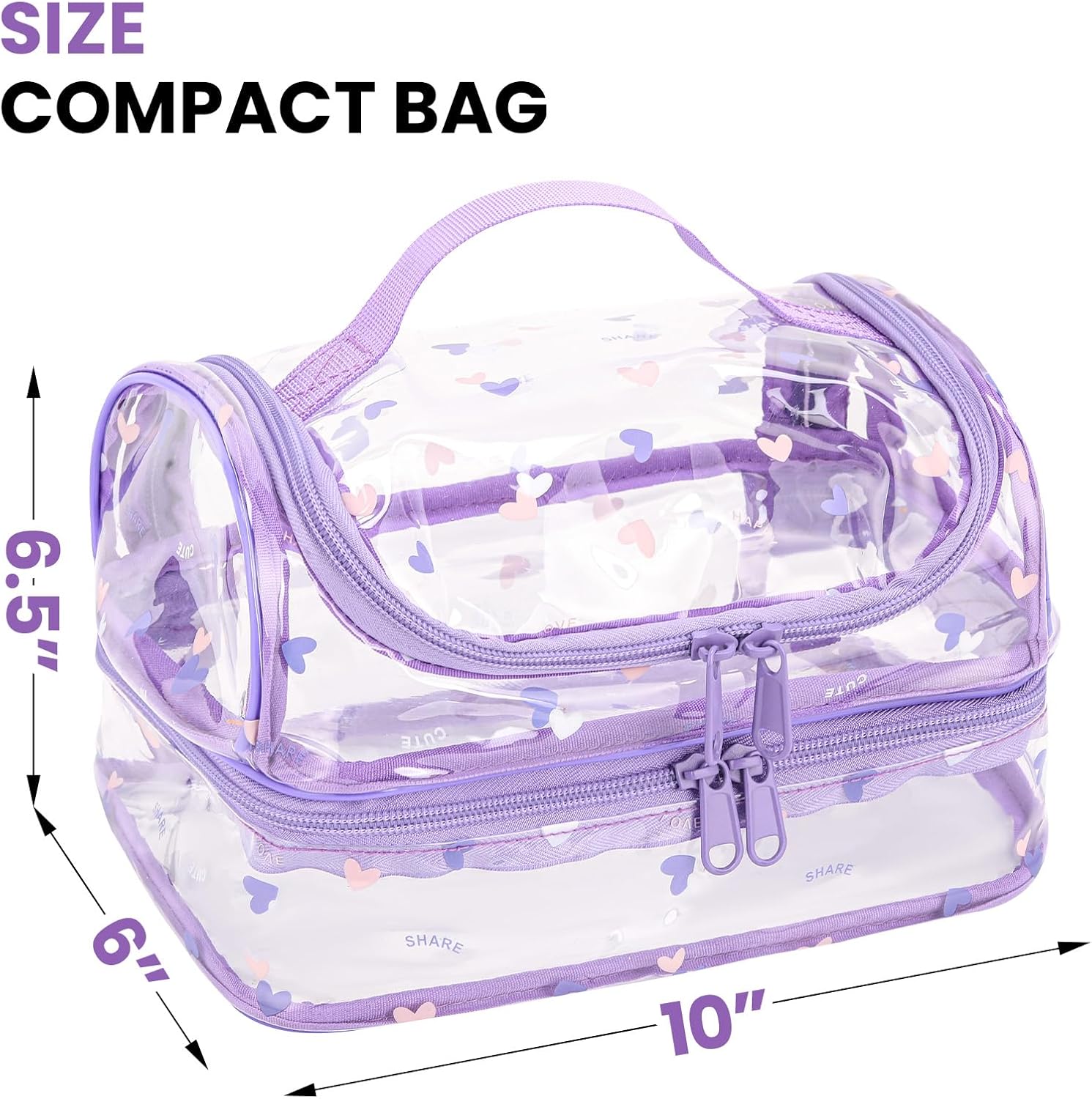 Transparent Backpacks with Lunch Box Sets (clear backpack & clear duoble lunch bag-purple) - Image 2