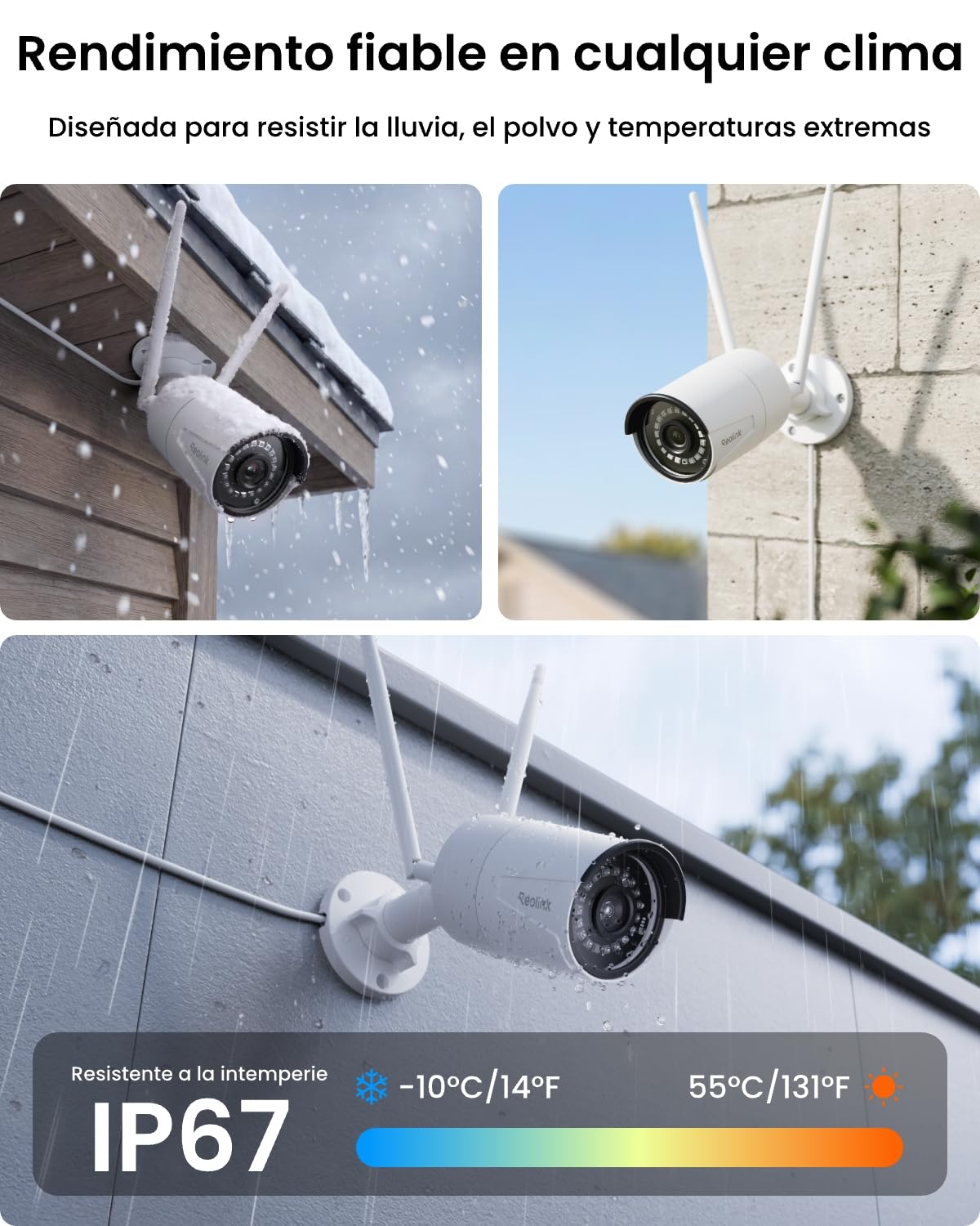 Reolink 5MP Camara Vigilancia WiFi Exterior, 2.4/5GHz Cámara IP, Detección de Personas/Vehículos/Animales, IP67 Impermeable, Vision Nocturna, Ranura para Tarjeta Micro SD, Lapso de Tiempo, RLC-510WA