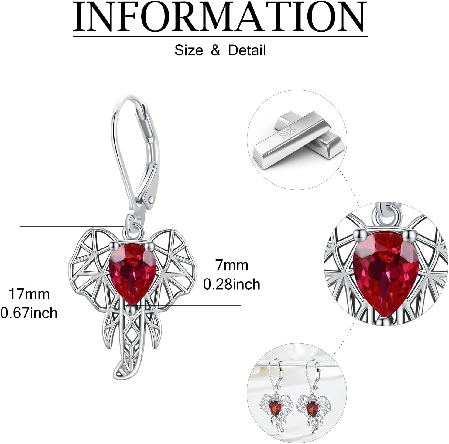 Animal Earrings 925 Sterling Silver Elephant/Hummingbird/Owl/Cat/Turtle Drop Dangle Earring Animal Jewelry Anniversary Birthday Engagement Birthday Gifts for Her