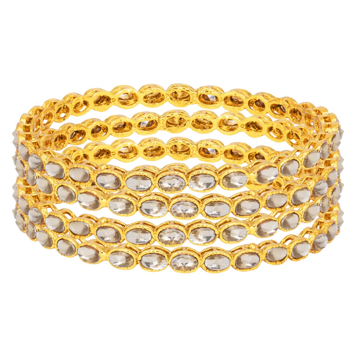 Sukkhi Attractive Kundan Gold Plated Bangle For Women (Set of 4) (B100539_2.8) (B09QXKQMMT) Amazon Price History, Amazon Price Tracker