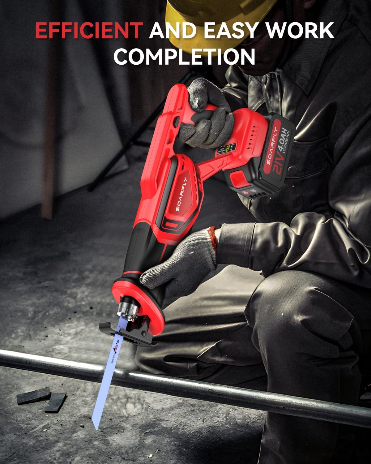 Cordless Reciprocating Saw 21V Brushless Motor with 2x4.0Ah Batteries, 3500 SPM High-Speed Cutting, 8 Premium Blades for Wood, Metal, PVC Pipe, Lightweight & Professional Power Tool