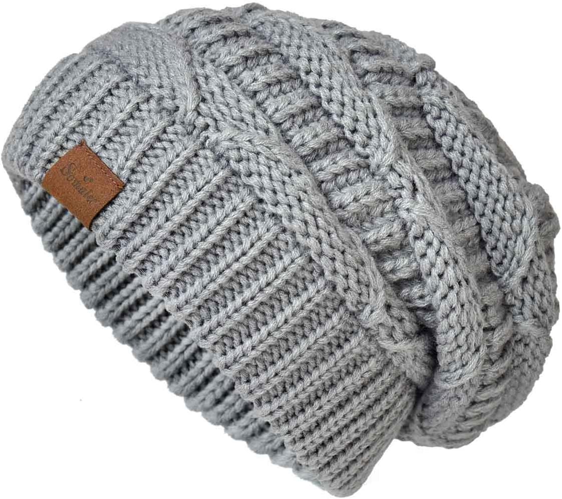 Somaler Knit Beanie Hat for Women Oversize Chunky Winter Slouchy Beanie Hats Ski Cap