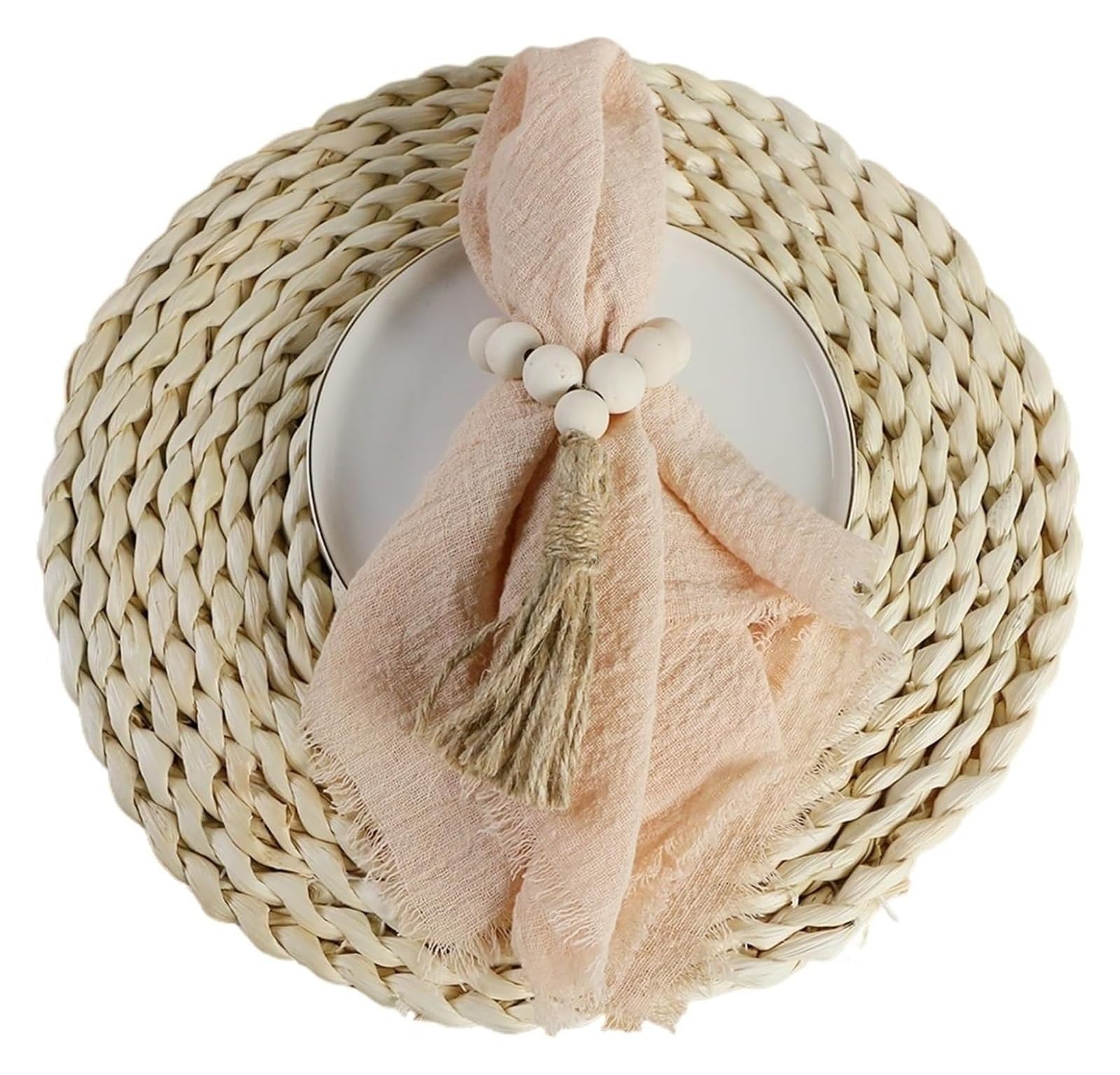 Cotton Table Napkins, Cotton Gauze Cheesecloth Dinner Napkins 42x42cm 4 Pack Multicolor(4pcs Apricot)
