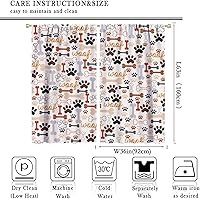 Vista 62 de Cortinas opacas con estampado de patas de perro, estampado de patas de perro y huesos, tratamiento de ventana, cortinas con aislamiento térmico