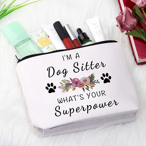 Miniatura 4 de Regalo para cuidador de perros, paseador de perros, regalo de agradecimiento I'm a Dog Sitter What's Your Superpower Bolsa de maquillaje cosmética