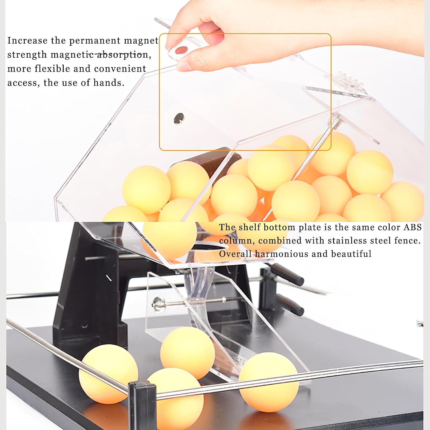Manual Lottery Machine, Acrylic Bingo Cage with 50 Pcs Colorful Openable Balls, Humanized Stop Lever Design and ABS Durable Material, for Party, Game Night, Shopping Malls, Supermarkets