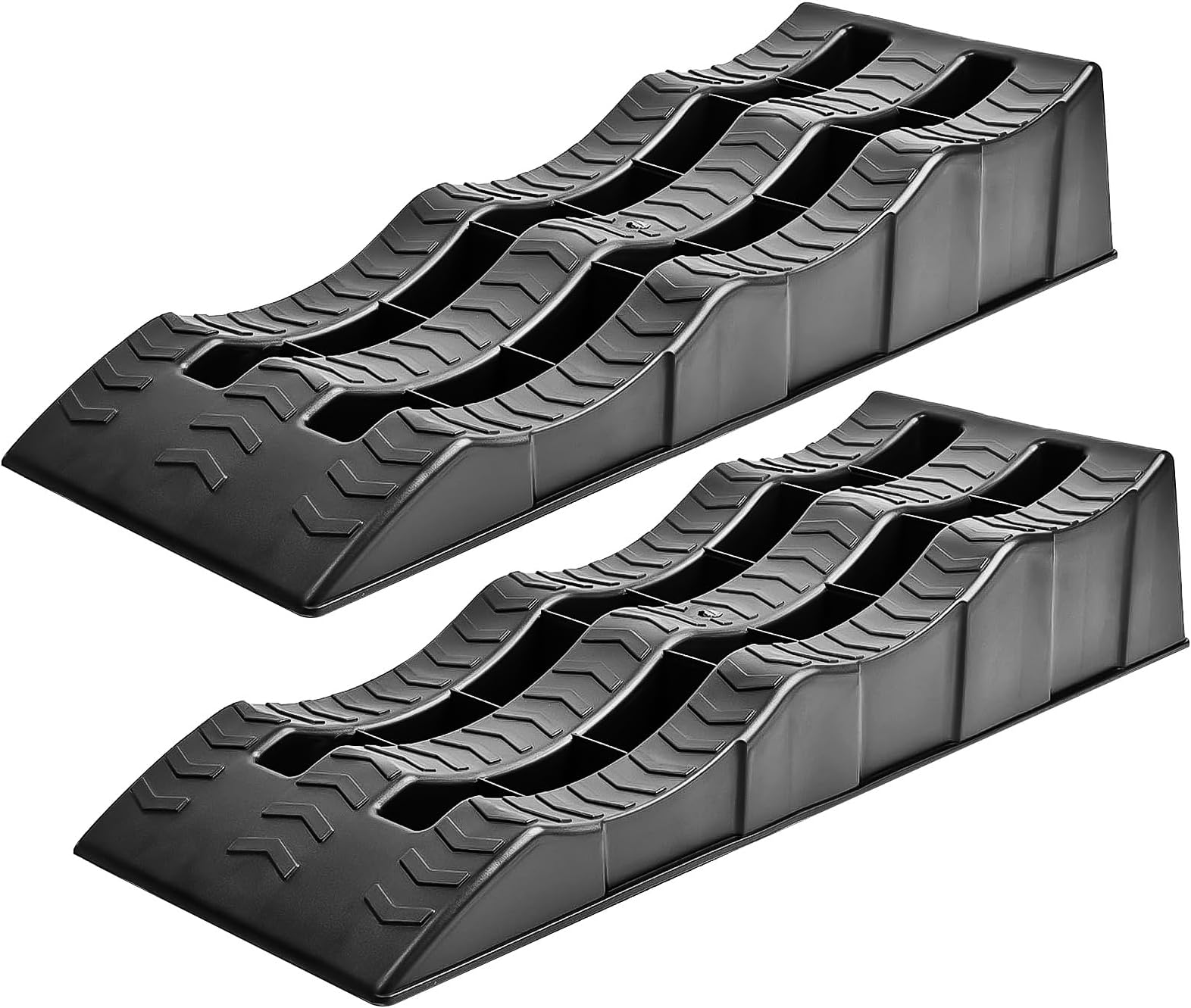 Savieva Caravan Levelling Ramps - 2 Pack Heavy-Duty Motorhome & Campervan Leveling Blocks, Non-Skid 3 Step Levelling Camping Car Ramps for Caravans and RVs - 4 Ton Capacity