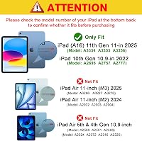 ProCase iPad 10-11 hüvely tolltartóval, ütésálló smart tok, átlátszó hátlap, bordó 2