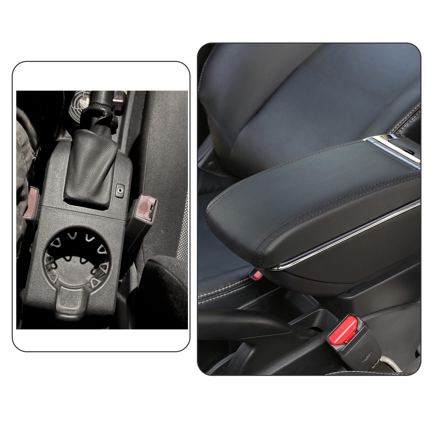 YJYWZH Armlehne für Opel Astra H 2004–2010 mit USB und Getrankehalter | Mittelarmlehne mit Getränkehalter,6 USB+1 USB-C,Doppelstauraum,Verschiebbare Armauflage Mittelkonsole,PU-Leder Schwarz