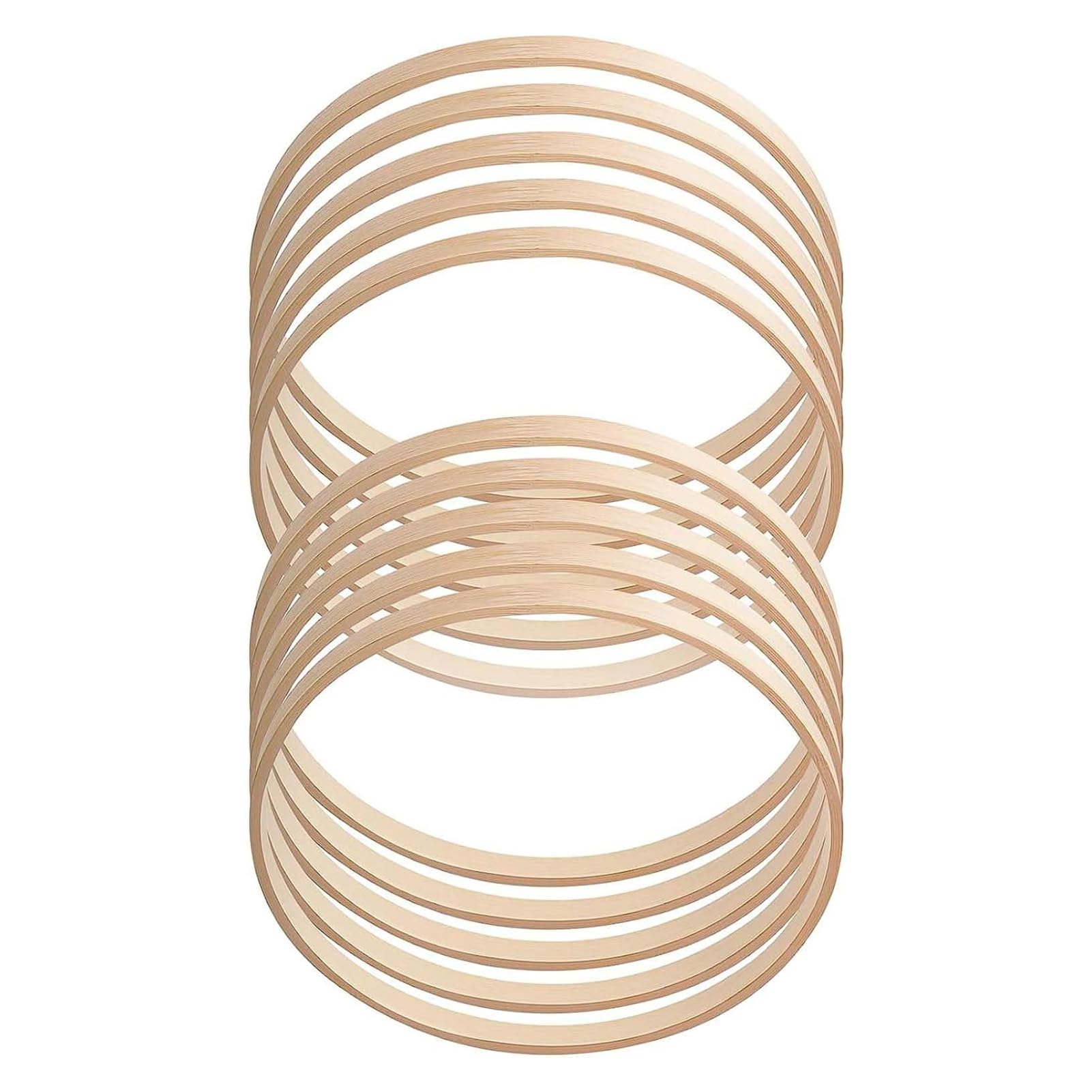 KOXXIAMOQ 14 Pz Cerchi Legno di Bambù, Anelli Cerchi per Bomboniere, Cerchio in Legno per Acchiappasogni Artigianato Macramè Ghirlande Decorazioni Fai da Te 8/10/13/15/17/18/20 cm
