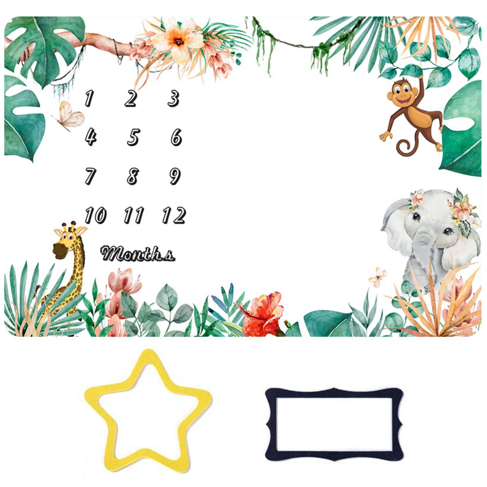 Manta de Forro Polar Mensual para Niños, Manta Mensual para Niños, Bebé Hitos Mensuales Manta, Manta Fotografía Bebé, Recien Nacido Regalo Personalizado De Nacimiento para Nuevas Mamás, 150 x 100 cm