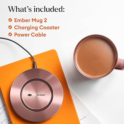 Miniatura 32 de Ember Taza inteligente con control de temperatura, 2, 14 onzas, taza de café calentada controlada por aplicación con duración de la batería de 80