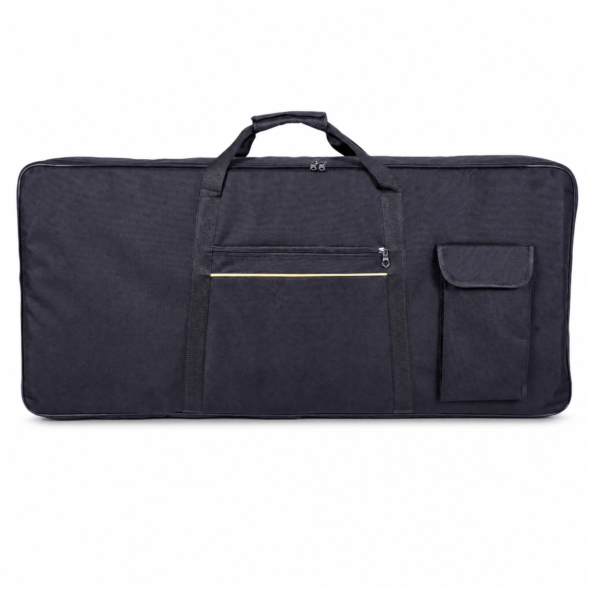Bolsa para Teclado Electronico con Proteccion Engrosada Algodon Material Oxford Resistente con Costura Reforzada Asa y Correa Hombro para Teclado 76, 6 lados engrosados, negro, mediano