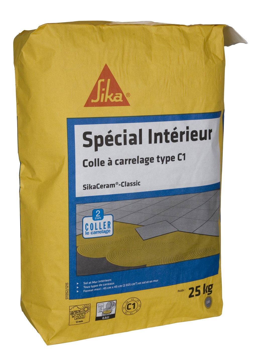 Pegamento de Azulejos especial pared interior – SIKACERAM Classic – gris – 25 kg