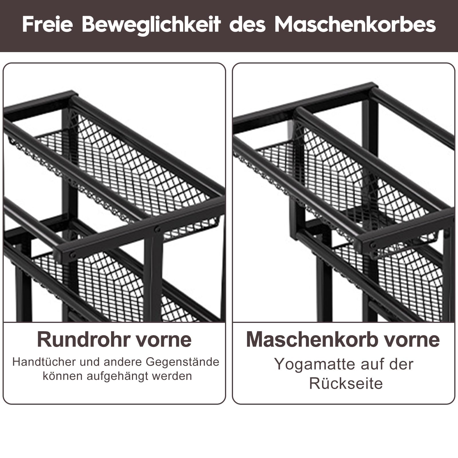 Yoga Matte Regal, Yogamatte Organizer für Hanteln, Multifunktionaler Hantelständer für Kurzhanteln, Yogamatten, Kettlebells und Yoga-Blöcke mit 4 Universalrädern für Zuhause, Fitnessstudio