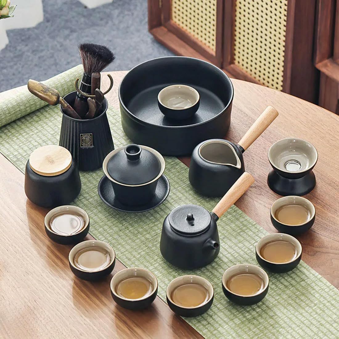 Chiński podróżny zestaw do herbaty Gaiwan przenośny zaparzacz ceremonia ceramiczne zestawy do herbaty filiżanka kompletne narzędzia prezent herbata kuchnia podgrzewacz