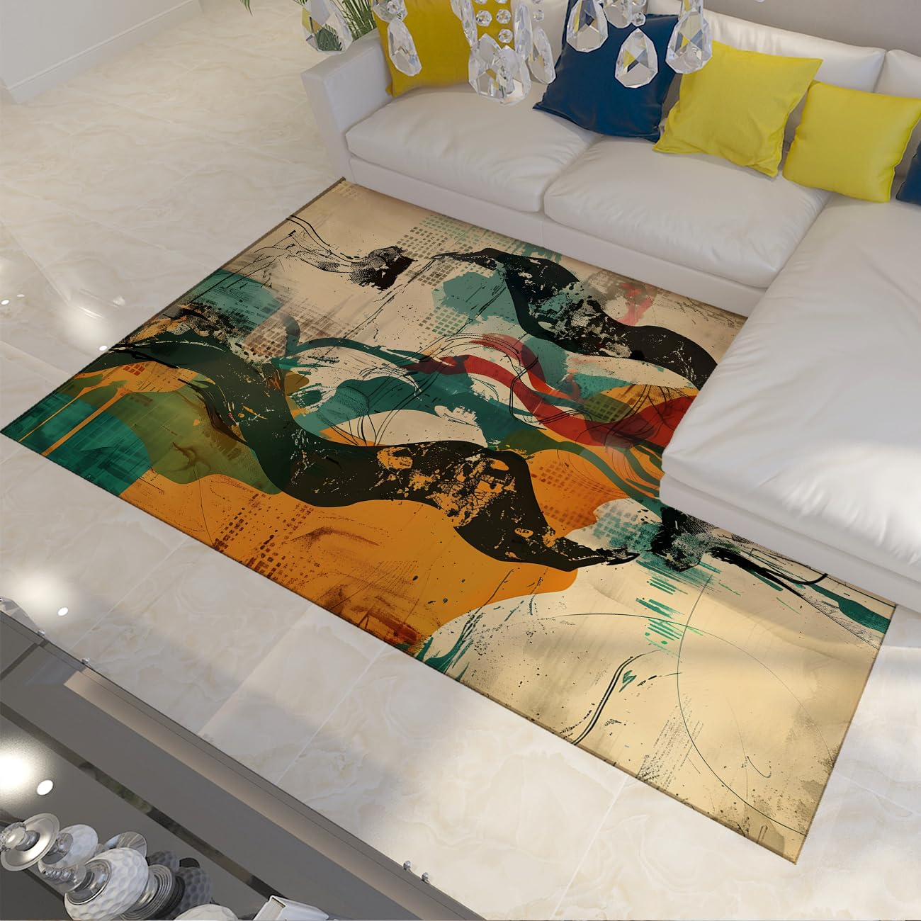 Tapis non detache fin et lavable en machine pour chambre