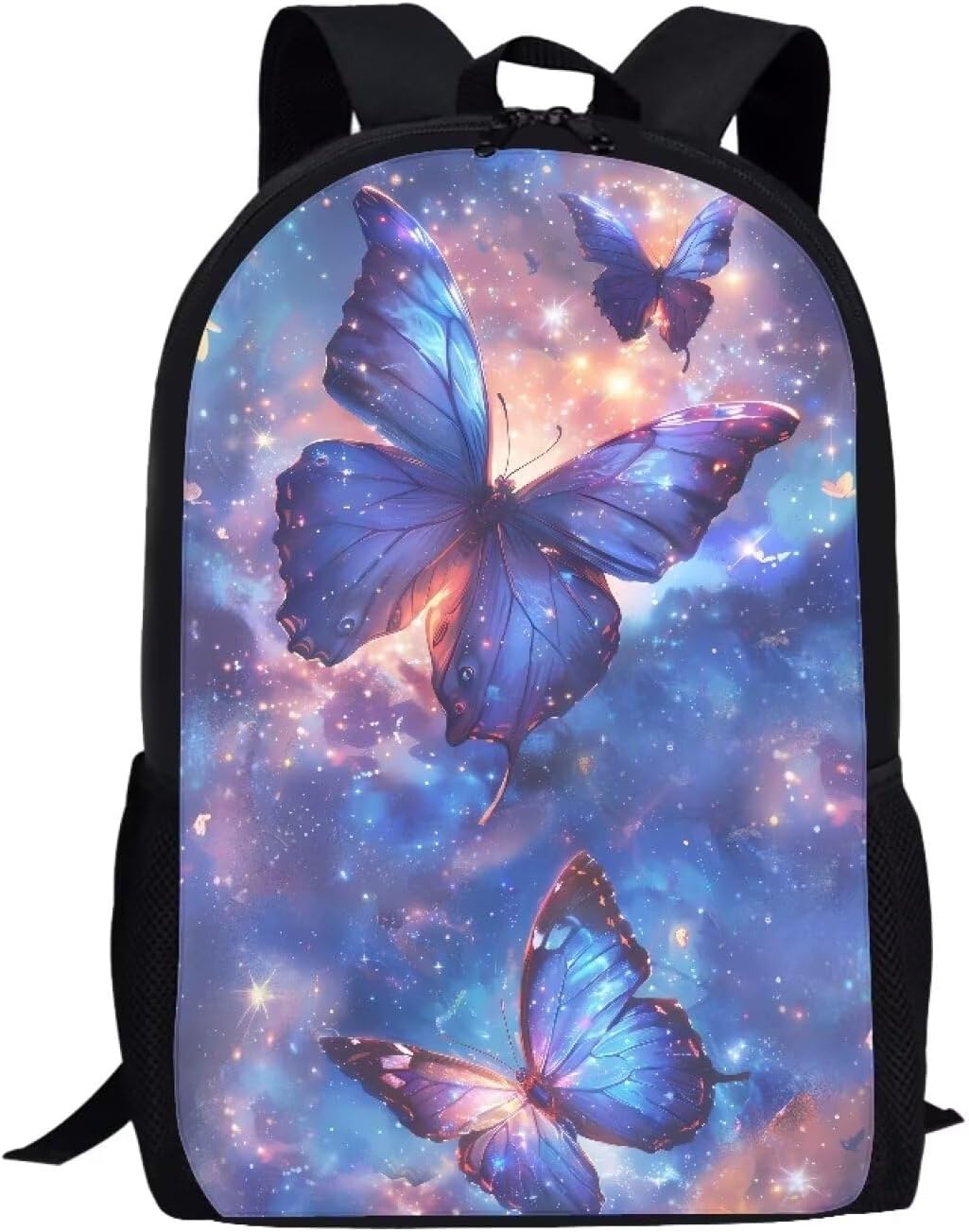 Backpack Teen, Universe Space Butterfly Galaxy Pattern Backpack Cute for School Women Girls School Bookbag 17 Inch Large Capacity Schoolbag