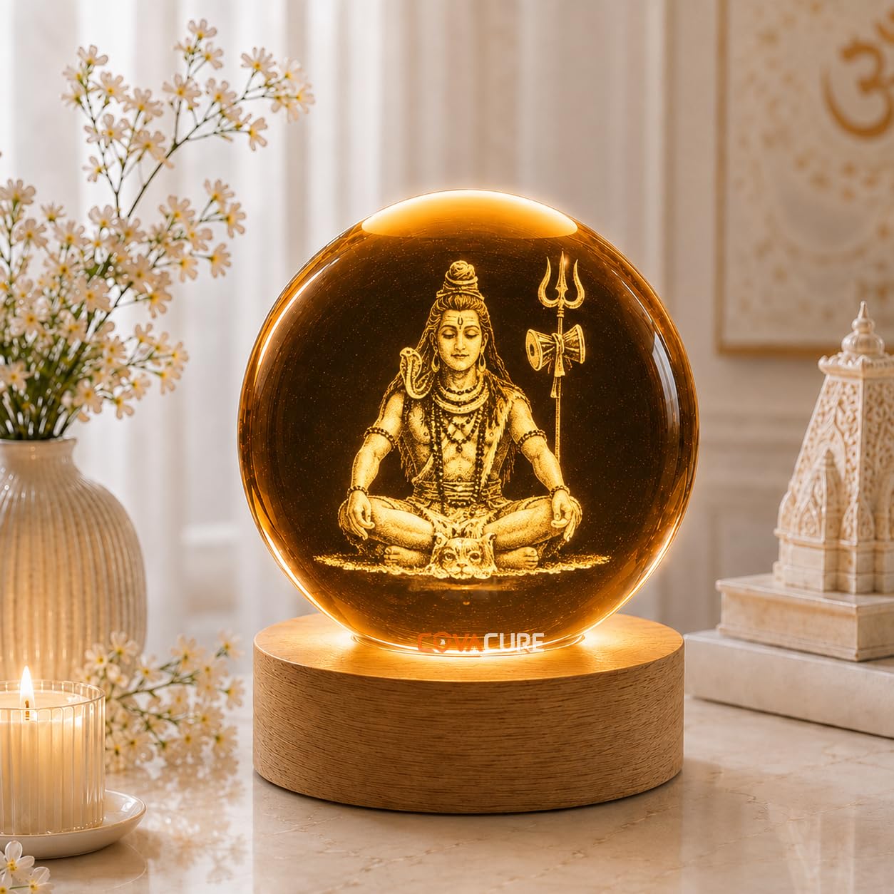 Radha Krishna Swing Crystal Ball Night Lamp - USB LED -19