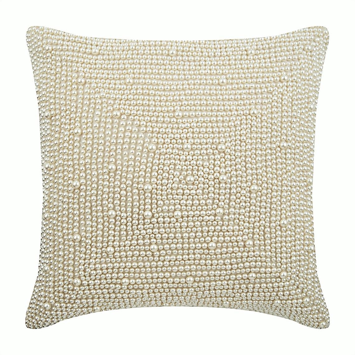 The HomeCentric Decorative Cushion Covers 45 x 45 cm Ivory, Silk Throw Cushion Covers, Cushion Covers, Modern Pillow Cover - Pearl World โ image 1