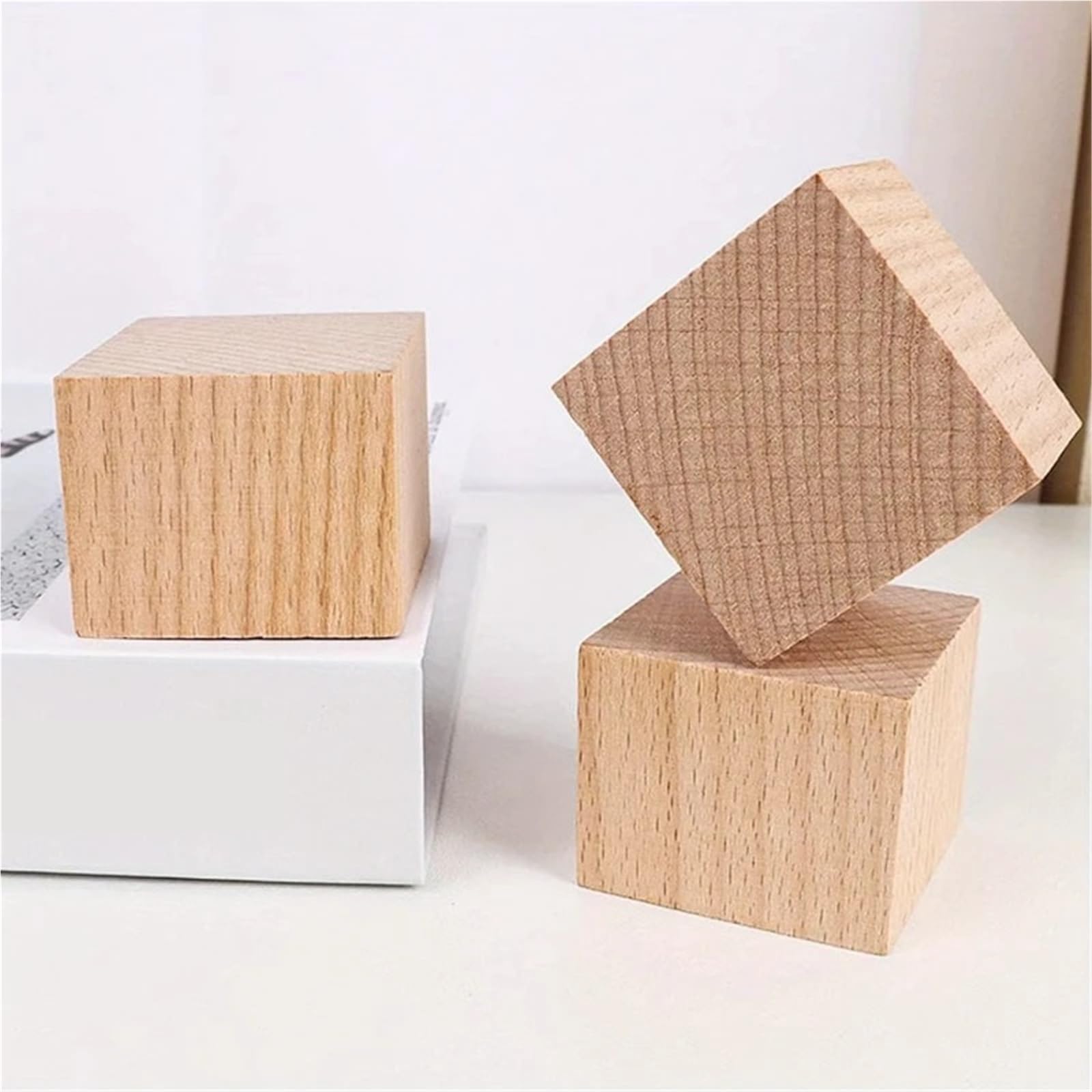 200 piezas de 2 cm materiales profesionales for pintura artística, cubos madera en blanco, ideales for manualidades bricolaje y decoración números