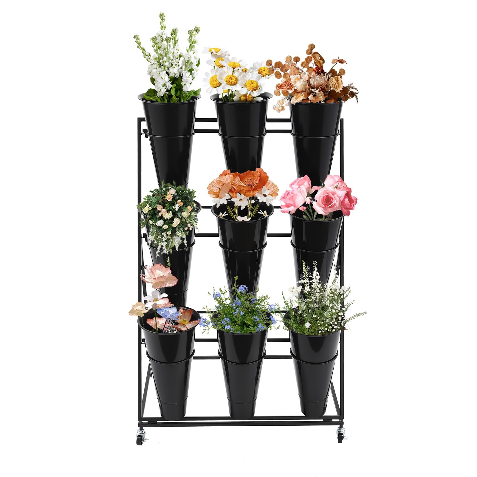 Présentoir à fleurs pour salon et usage professionnel mobile