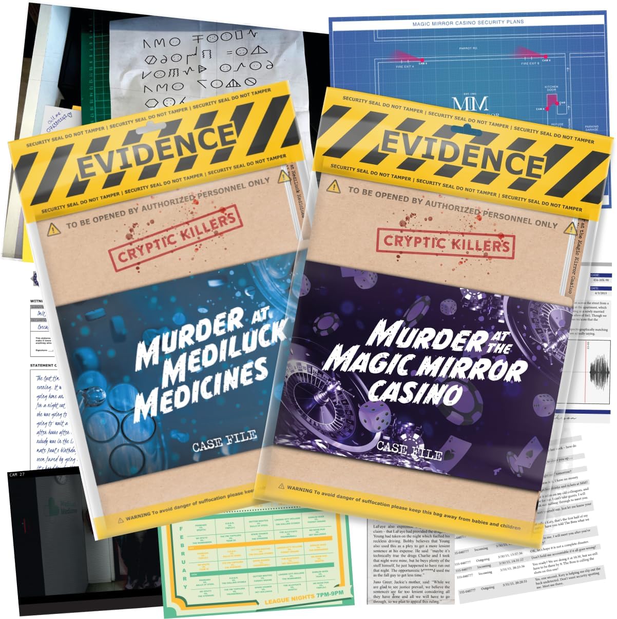 Cryptic Killers Bundle #11 - Unsolved Murder Mystery Game - Cold Case File Investigation - Detective Clues/Evidence - Solve The Crime - Individuals, Date Nights & Party Groups - 2 Pack