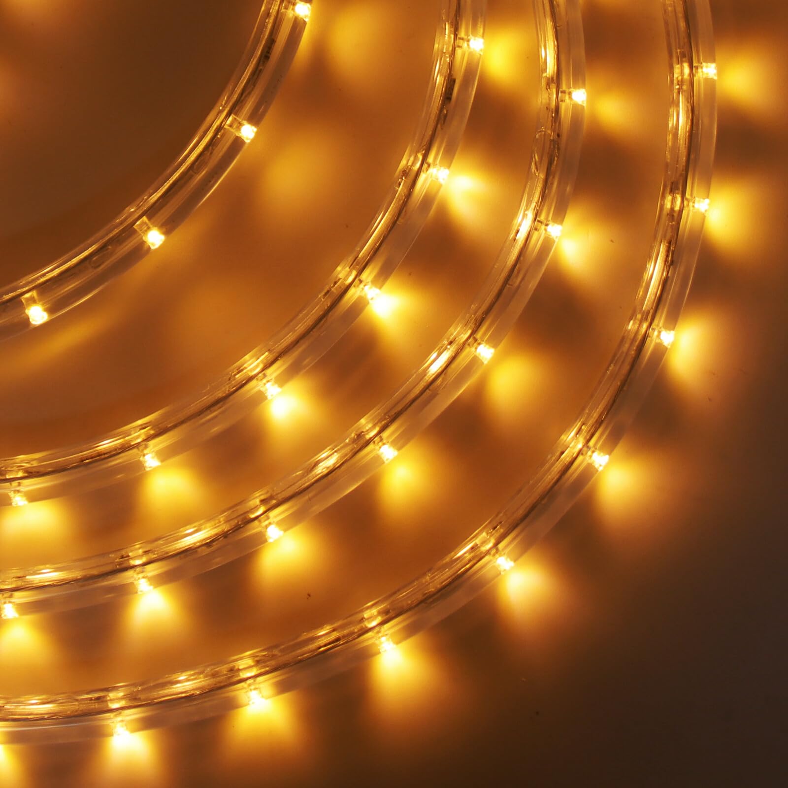 GQL Waterproof LED Round String Lights, 220V UK Plug-in Outdoor Flexible Tube Light, 36 LEDs/m for Garden Wedding Party Pub Tree Decoration (2m, Yellow) — image 1