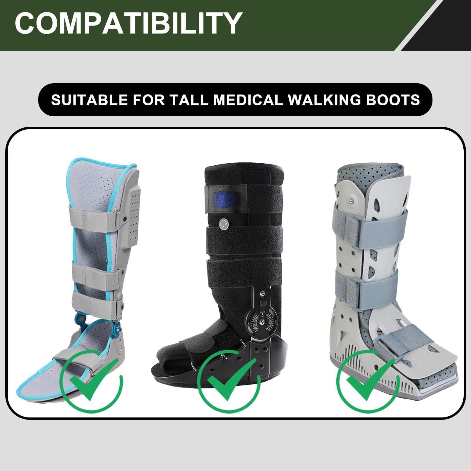Couvre-bottes médicales imperméables Air Cam Walker Bottes de fracture Bottes orthopédiques médicales pour pied et entorse à la cheville (M)
