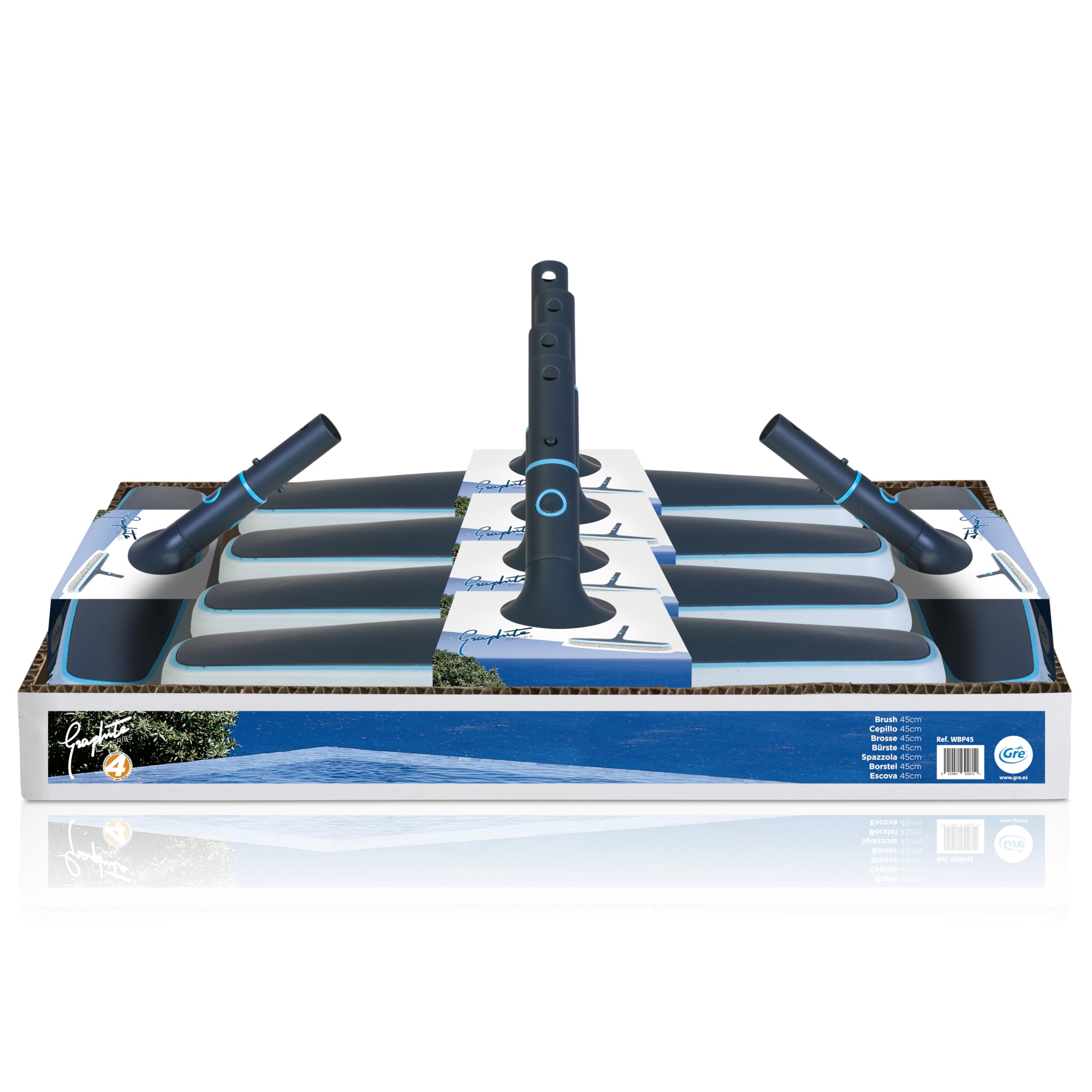 Gre WBP45 - Cepillo para Limpieza del Fondo y Paredes de la Piscina. Medida: 45 cm.