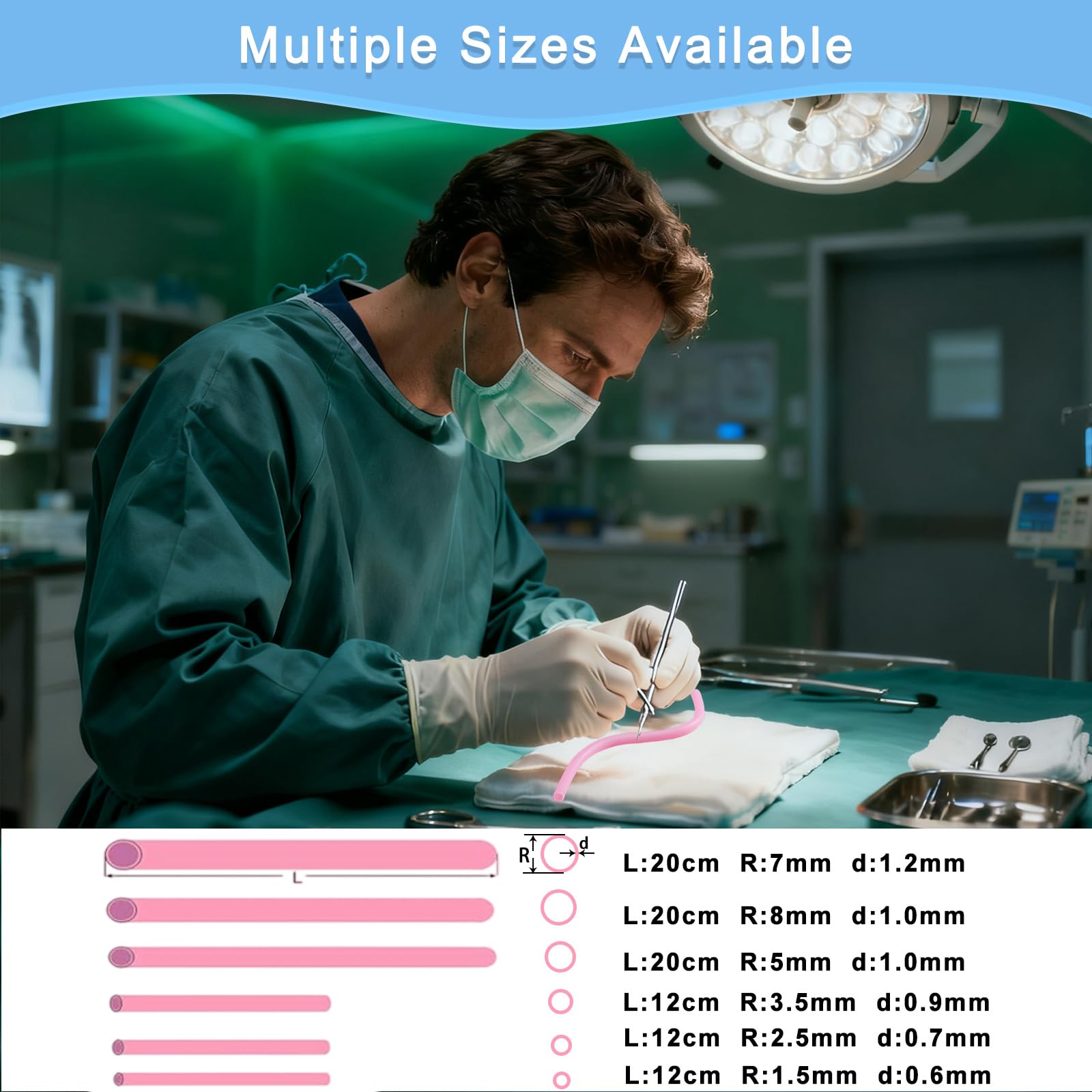 2 PCS Modèle d'Entraînement à la Suture pour Anastomose Vasculaire, Modèle de Vaisseaux Sanguins Simulés Humains - Pratique des Compétences de Base : Incision, Sutures et Désassemblage.