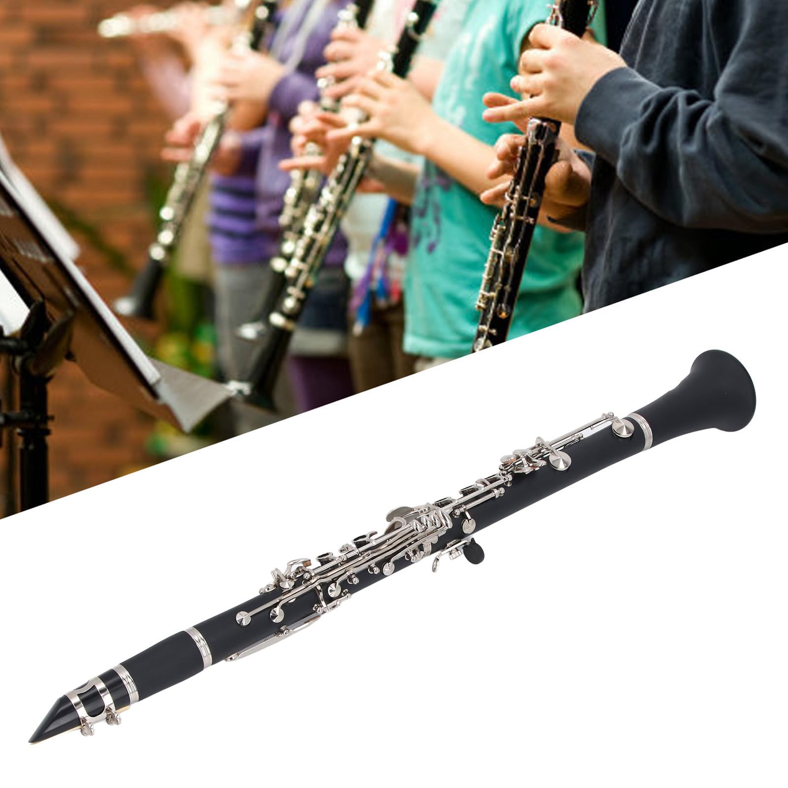 Clarinetto in Sib 17 Tasti, Strumento per Clarinetto in Plastica Ingegneristica per Studenti Principianti