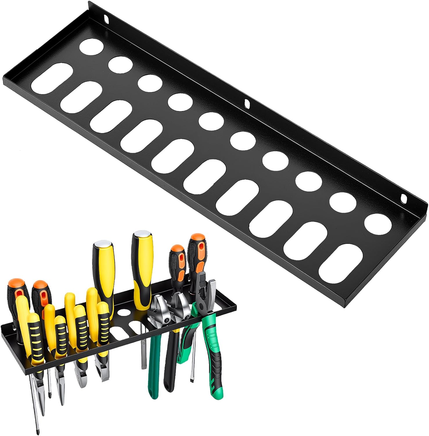 Screwdriver Organizer, Pliers Holder, Wall Mount Tool Storage Rack Organizer for Workshop, Shed, Garage, Home, Stores up to 10 Pliers or Small Tools(1 pack)