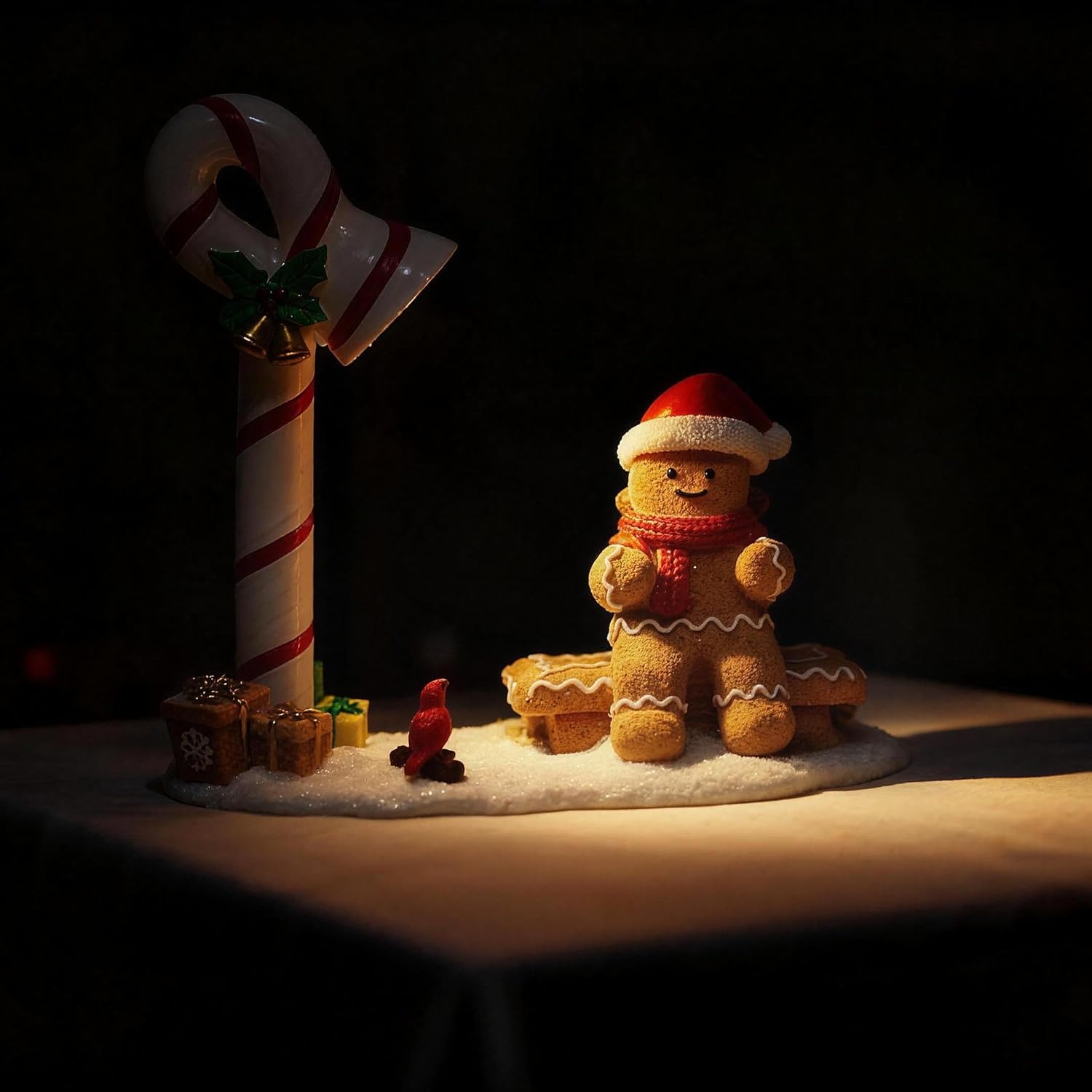 Christmas Gingerbread Man Decorations Indoor Home Decor Christmas Gingerbread Man Figurines Winter for Table Top Centerpiece Fireplace Decor Cute Decoration Gift（GB） - Image 7