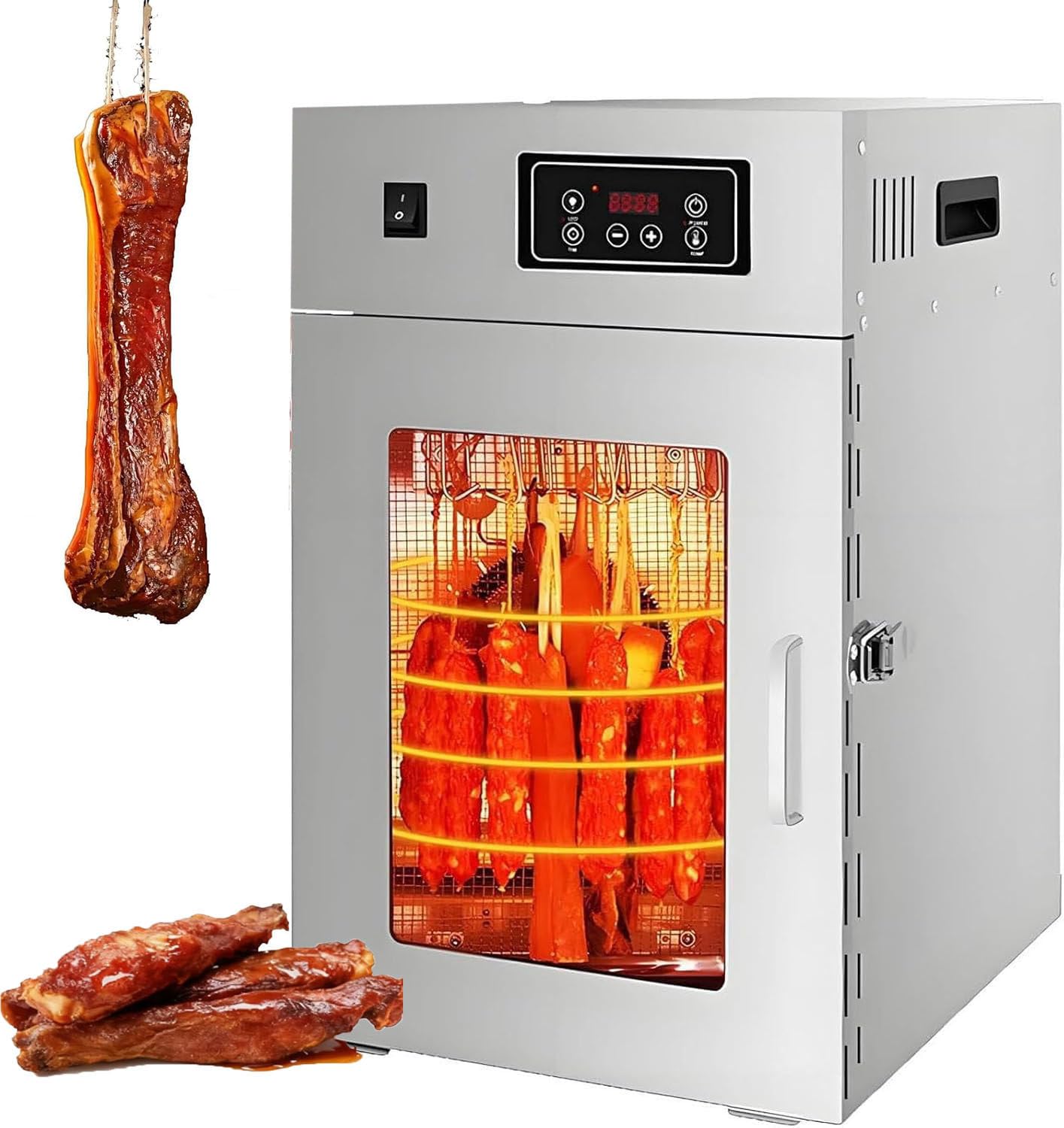 LjlXanthiper Stainless Steel Biltong Box Drying Cabinet Dehydrator Machine,Commercial Large Capacity Food Dehydrators,30-90°c Temperature,Dehydrator for Meat Beef Herb Fruit Vegetable Nut