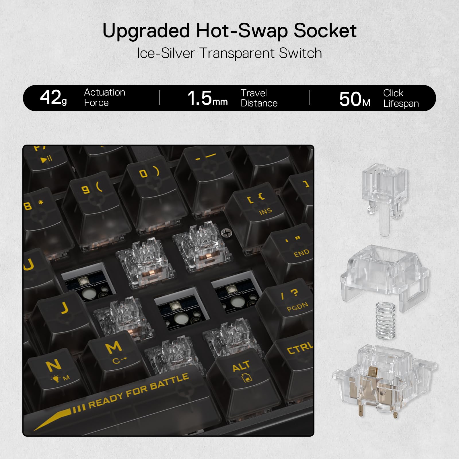 Amazon.com: Redragon K658 PRO SE 90% 3-Mode Wireless RGB Gaming Keyboard, 94 Keys Full-Transparent Mechanical Keyboard w/Hot-Swap Socket, Sound Absorbing Foams, Full Numpad & Custom Switch : Video Games