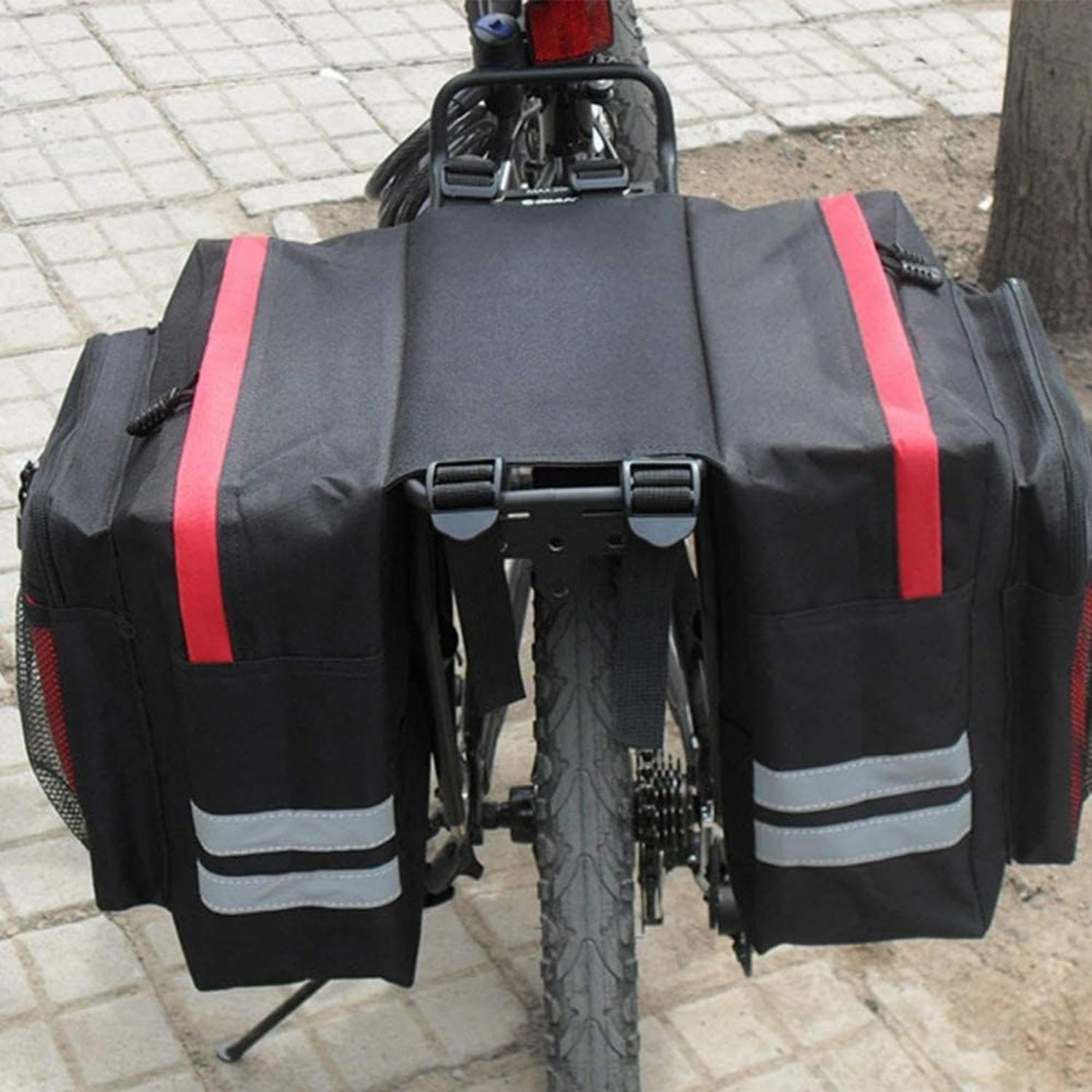 Torby rowerowe do pakowania rowerów, tylne bagażniki, torby na bagażnik rowerowy, torby na tylne siedzenie, torby podsiodłowe do roweru elektrycznego, czerwone