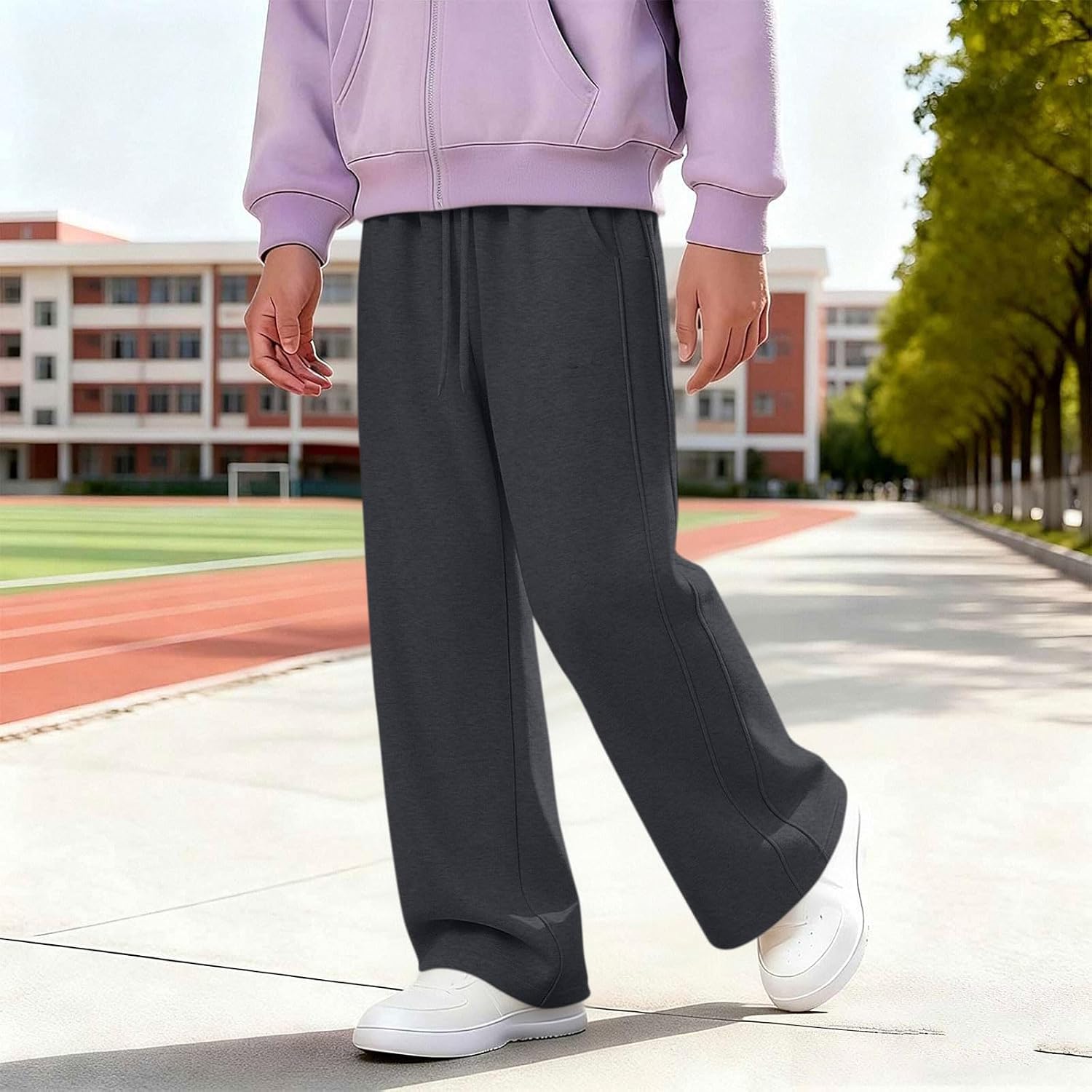 Girls Wide Leg Pants Baggy Casual Baggy Trousers