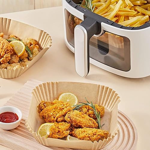 Miniatura 3 de Papel pergamino para freidora de aire 100 piezas cuadradas desechables para freidora de aire protectores antiadherentes para freidora de aire papel