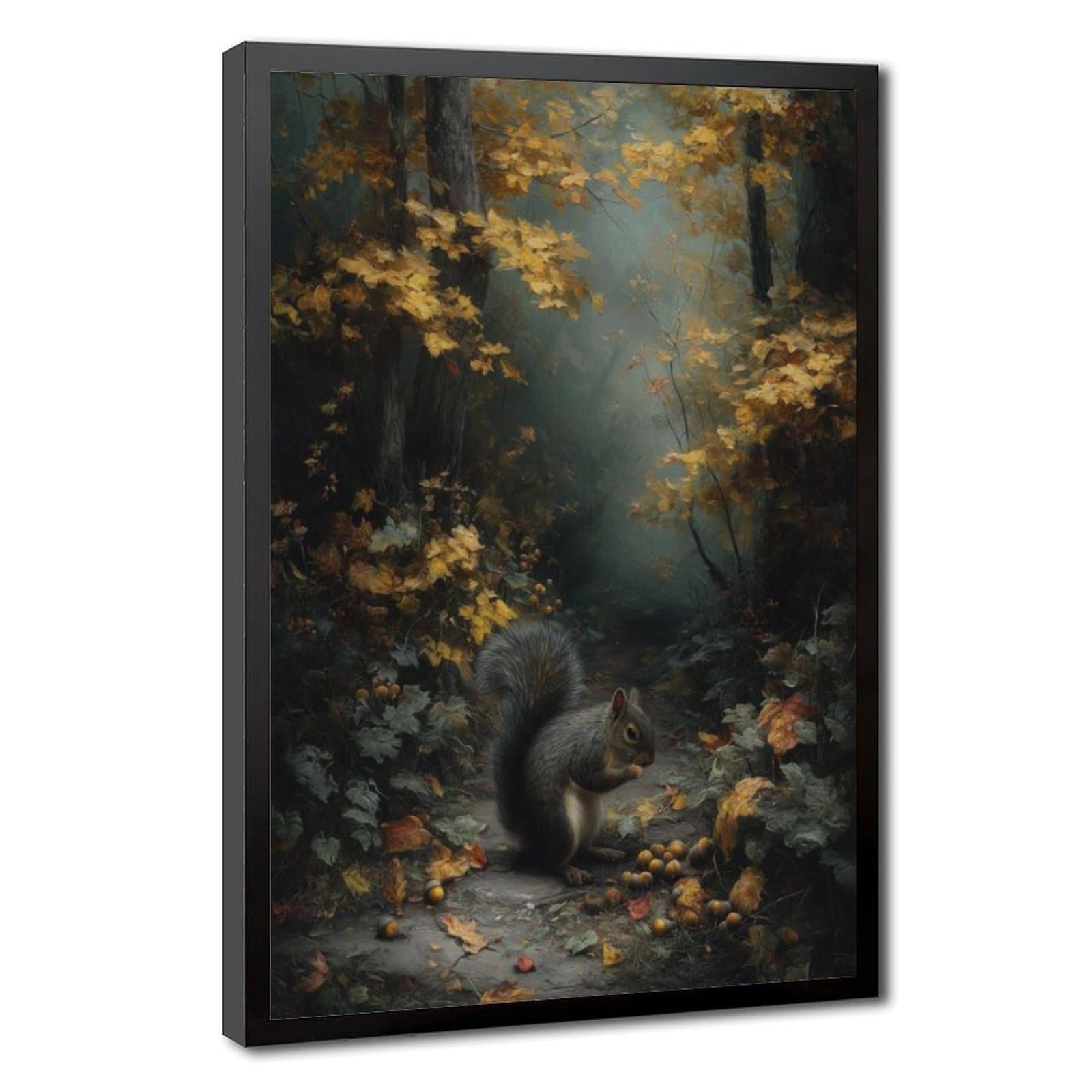 Bareronor Brown Forest Squirrel Canvas Poster Bedroom Decor Landscape Office Room Decor Gift 12" L X 18" W
