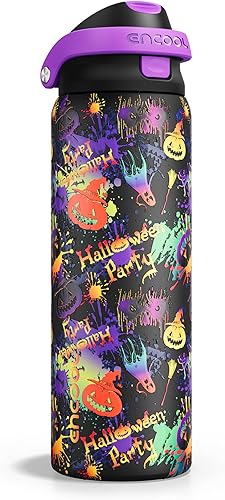 Miniatura 17 de ENCOOL - Botella aislante para agua, acero inoxidable con pajilla, mantiene el frío, tapa abatible de un solo toque, sin Bisfenol A, a prueba de