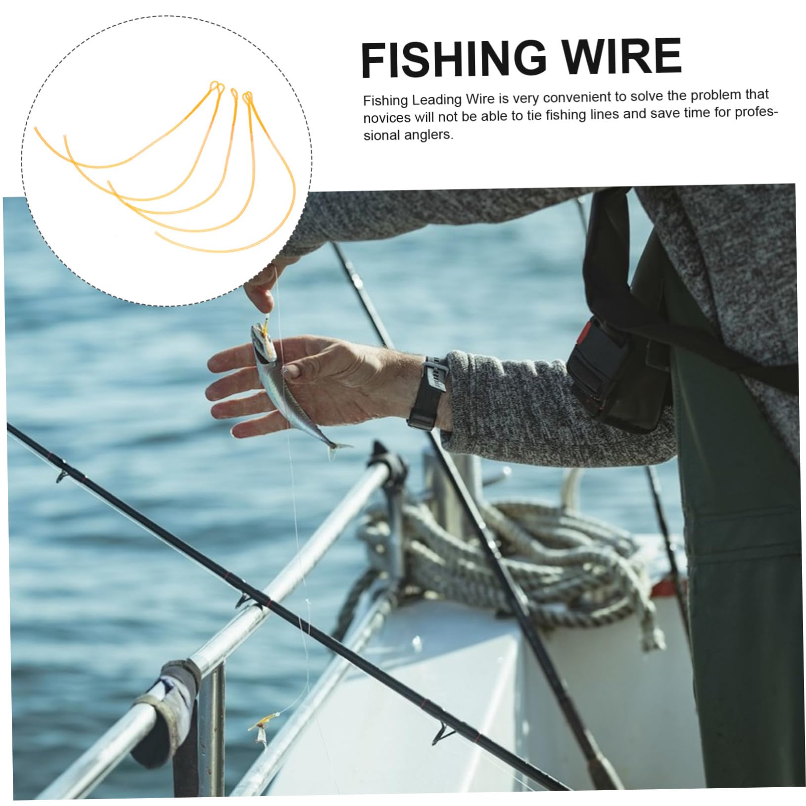 GAROZATION 10pcs Fishing Wire Leaders Portable Leaders for Freshwater/Saltwater Fishing Professional Nylon Bass Trout Carp Perch