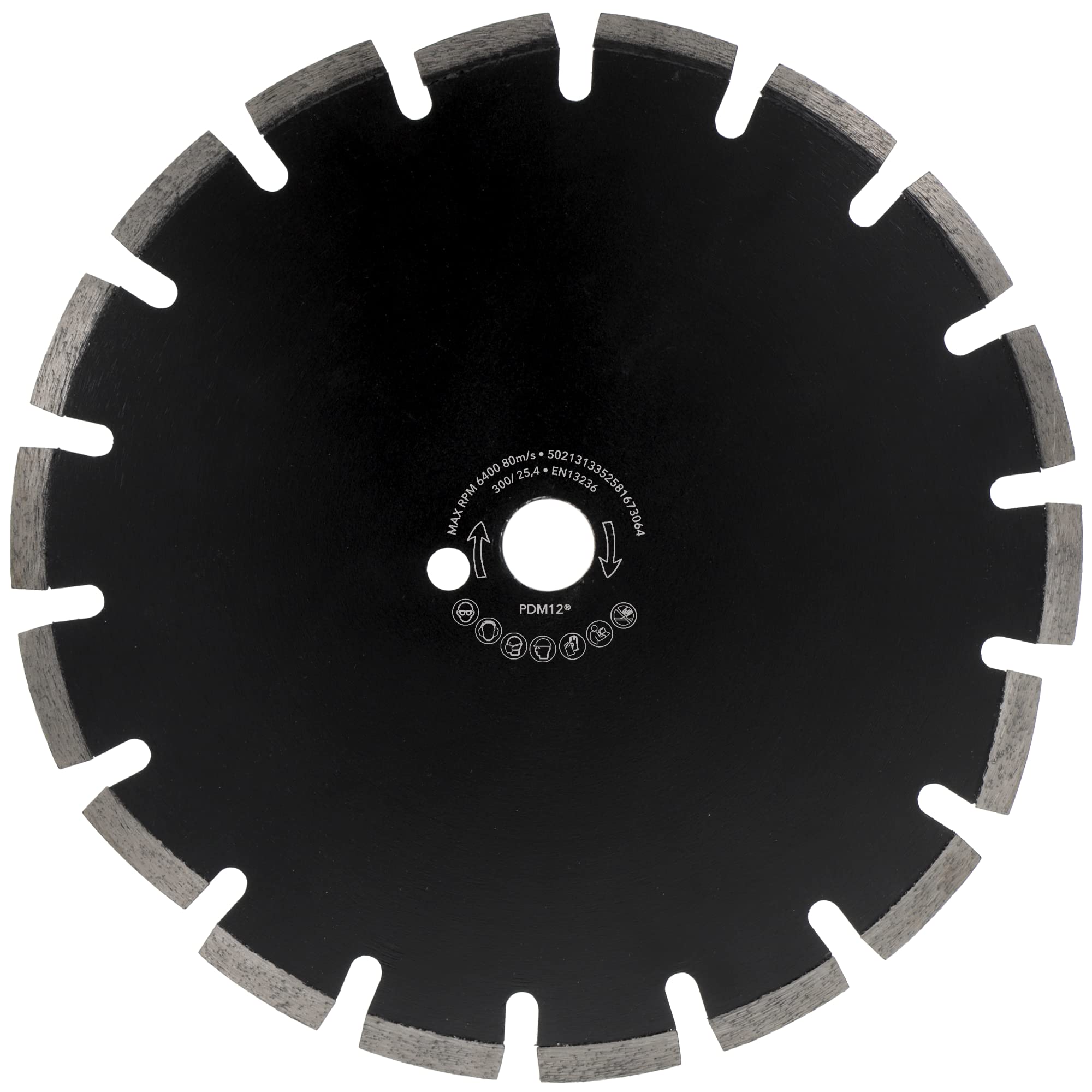 PRODIAMANT Disco de corte diamantado 300 mm x 25,4 mm abrasivo para asfalto, solado, hormigón ligero, hormigón fresco, arenisca y arcilla refractaria